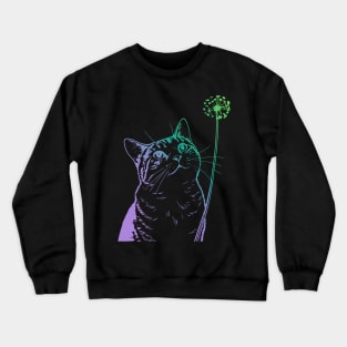 Cat Dandelion Flower adorable Crewneck Sweatshirt